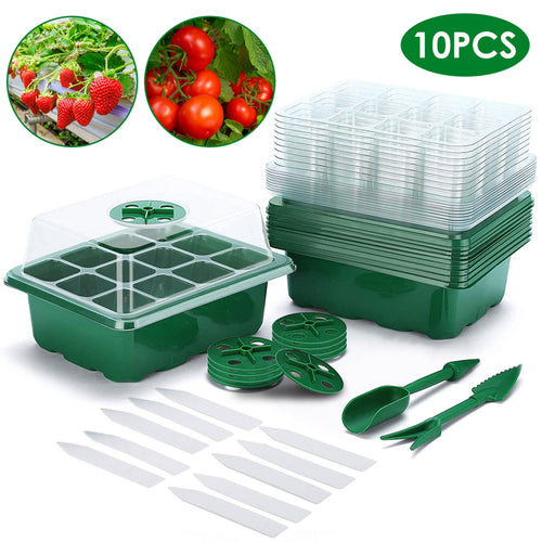 10Pcs Seed Starter Tray with Humidity Dome